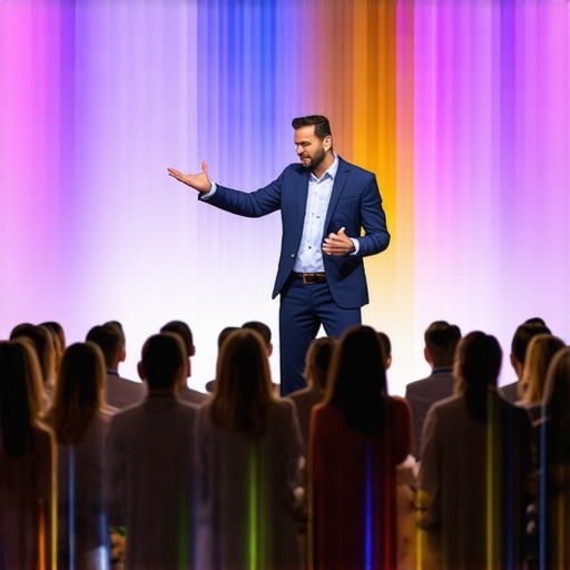 Innovative Corporate Magic Performance Magician using holographic technology to entertain corporate guests