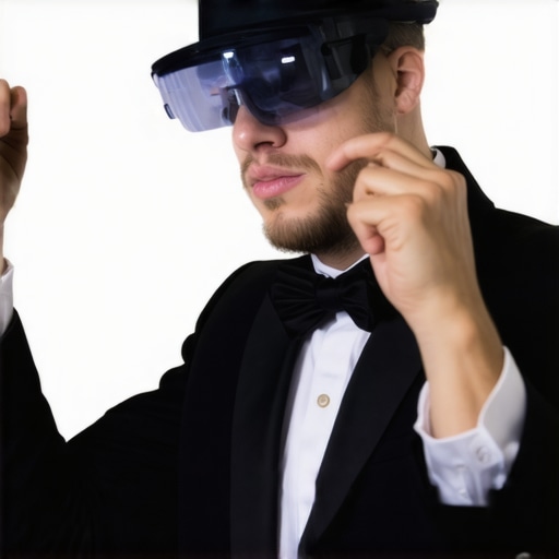 Innovative Corporate Stage Magic with Technology Magician using augmented reality during a corporate performance