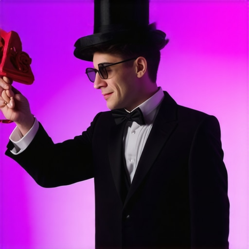 Personalized Magic Illusion for Corporate Event Magician performing a tailored illusion with branding elements at a corporate gathering