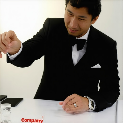 Magician performing branded illusions at a professional event