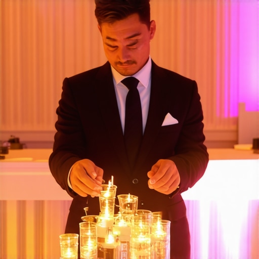 Magician captivating a corporate audience with multisensory magic performance