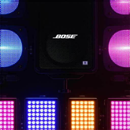 Audio and lighting equipment used by magician for professional performances.