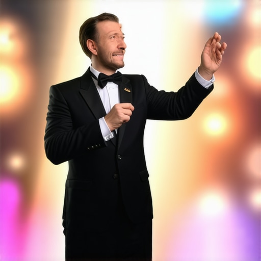 Dynamic Magic Performance Magician captivating audience with illusion on stage