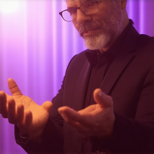 Magician making eye contact with audience during a performance
