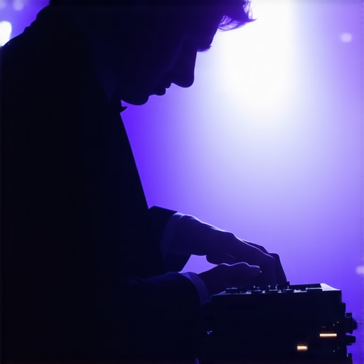 Stage magician tweaking lighting controls to enhance performance and audience engagement