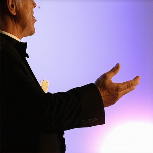 A professional magician captivating a crowd through expressive gestures and storytelling