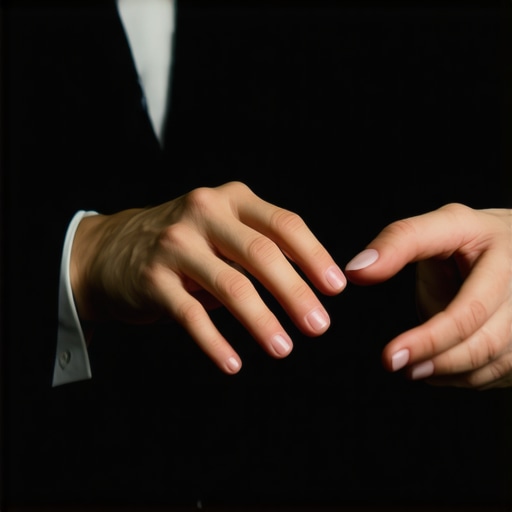 Magician demonstrating digital and physical tools for corporate stage magic